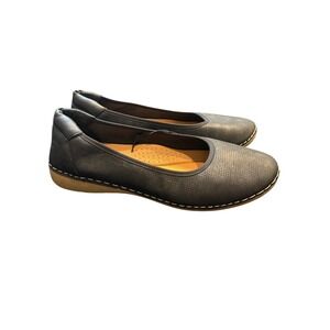 NWT Comfort Steps Womens Dark Blue Perforated Slip On Ballet Flats Comfort Shoes